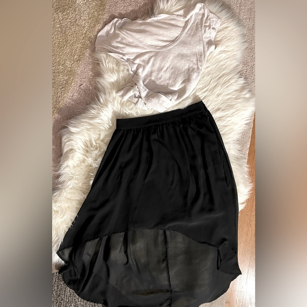 Forever 21 Black High Low Skirt size M (fits more like a small) sheer skirt